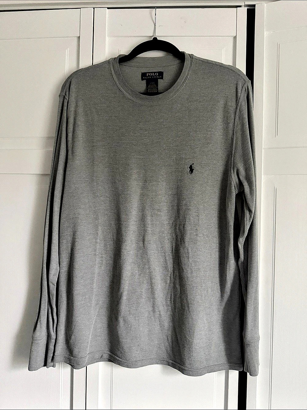 Polo Ralph Lauren Thermal Long Sleeve Crewneck Gray Large